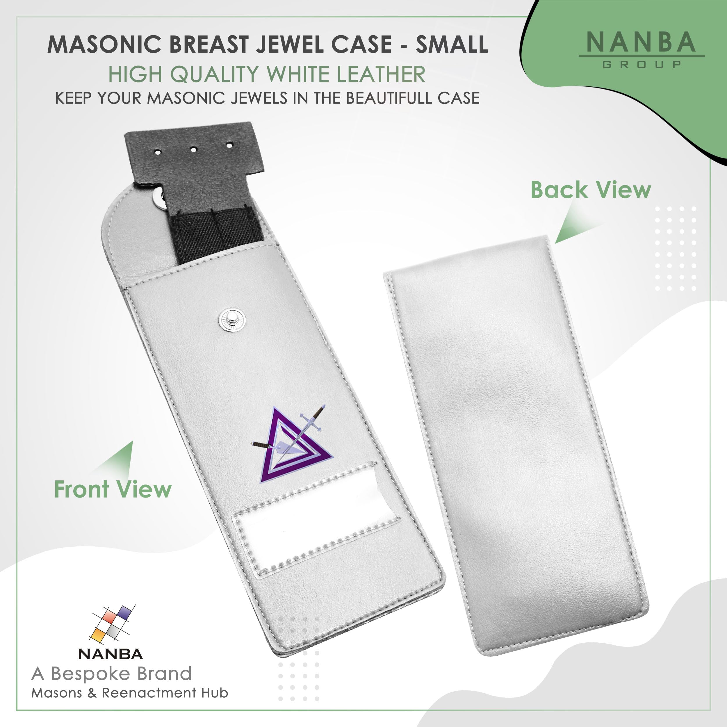 Masonic Regalia Pocket Jewel Holder Case Leather Carry Wallet - Freemason Jewels, Pins & Badges Holder - TOSL Purple & White