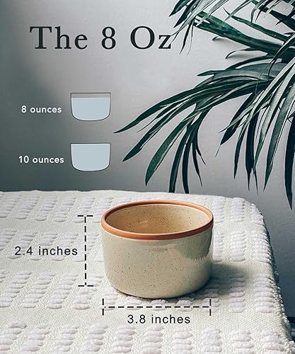 Miniatura 10 de Mora - Juego de 6 moldes de cerámica, 6 onzas, platos pequeños para horno, aptos para horno, para pudín personal, crema brulee, souffle, salsa para