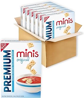 Premium Original Mini Saltine Crackers, Lunch Snacks, Bulk Snacks, 6 - 11 oz Boxes