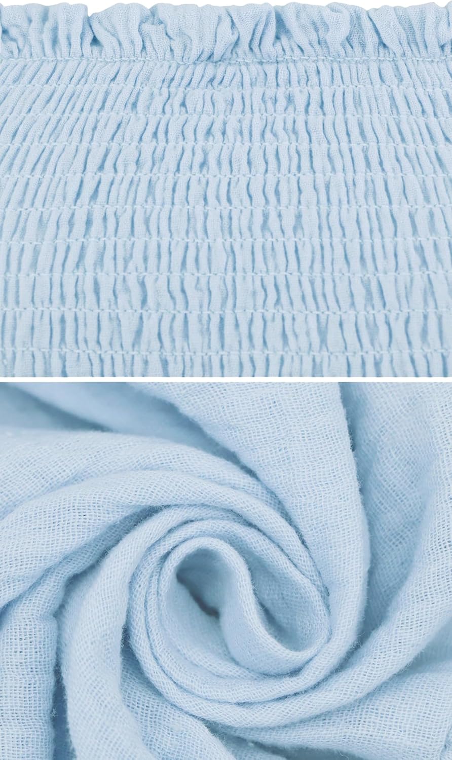 R.Vivimos Women's Summer Cotton Lantern Sleeves Ruffled Off Shoulder A-Line Midi Dresses - Image 7