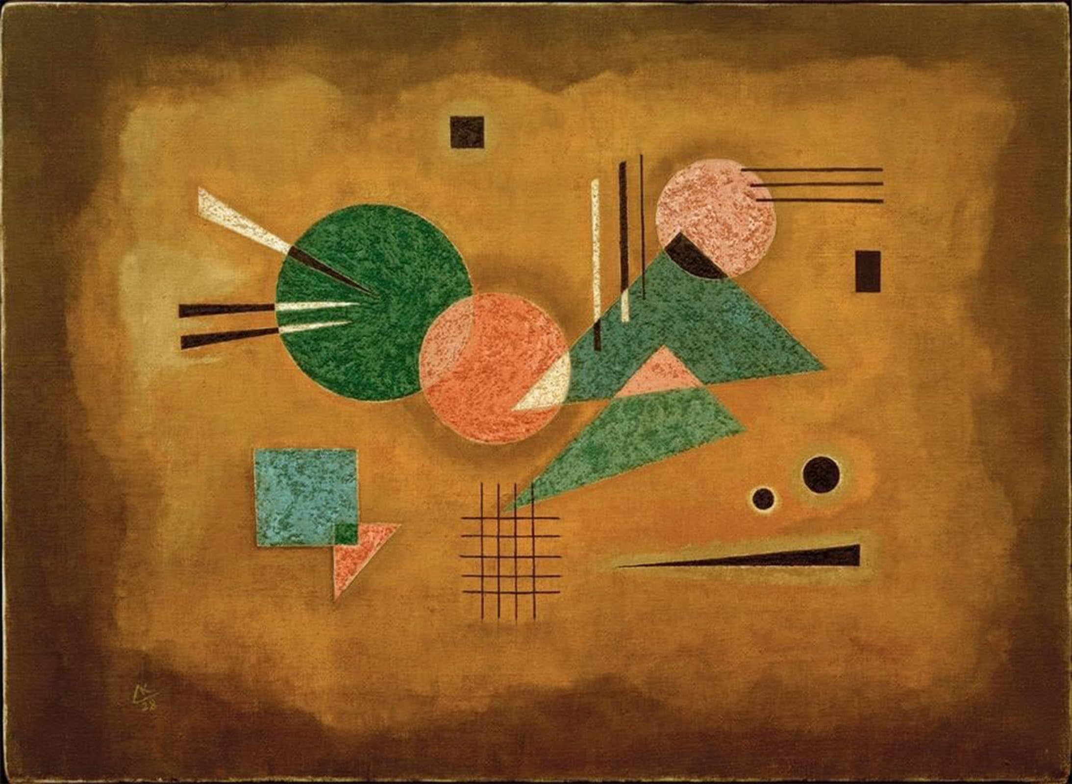 SERENDIPITP Vintage Wall Art Canvas Nordic Poster Canvas Print Picture Fusing Pink by Wassily Kandinsky Wall Art Poster for Home Decor 60x90cm