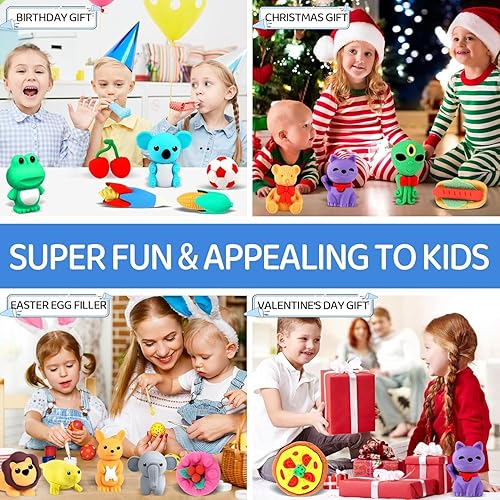 Miniatura 46 de 46 borradores de animales de escritorio para niños, borradores de lápices de animales, juguetes de borrador a granel, regalos para premios de aula