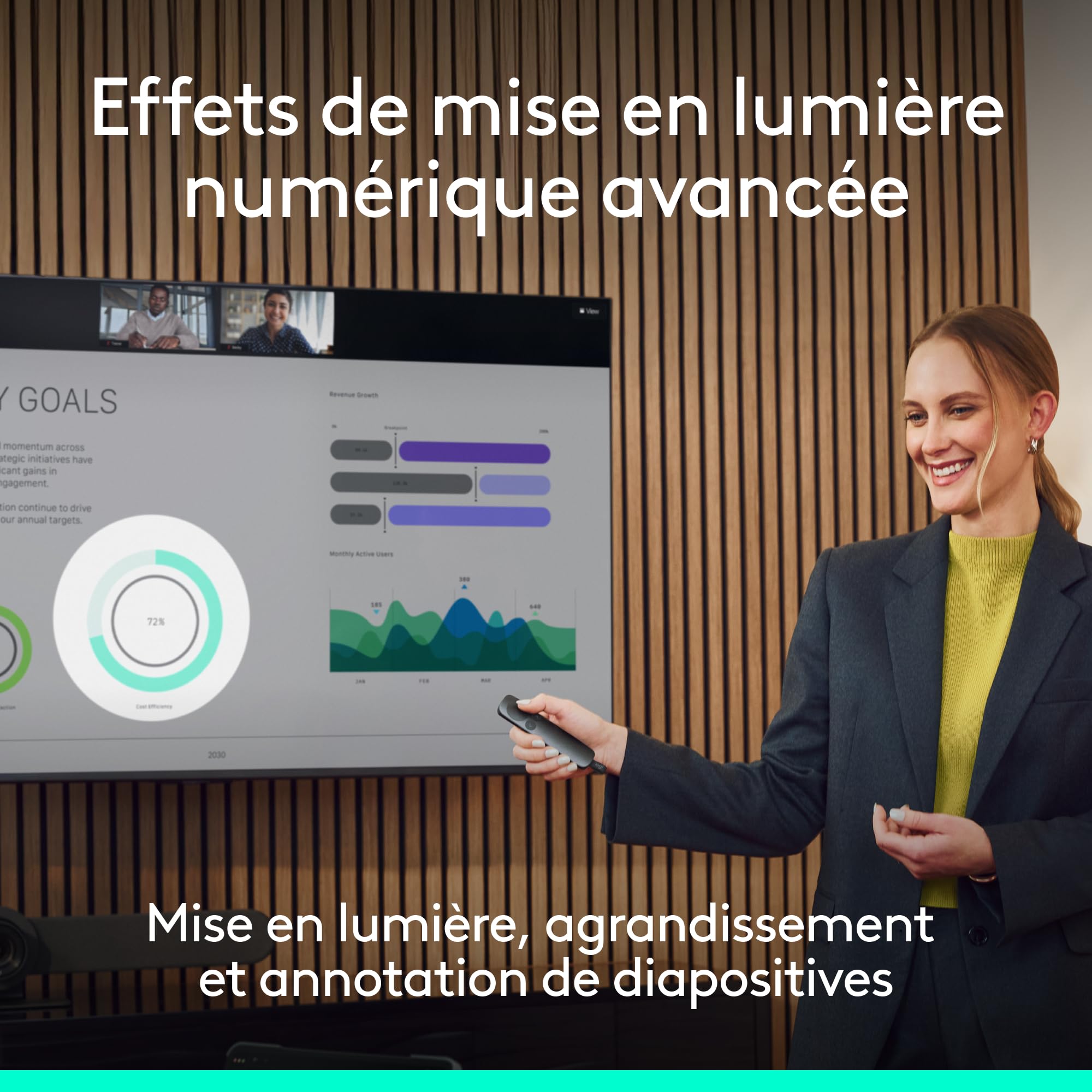 Logitech Spotlight 2 télécommande de présentation sans fil avec retour haptique, pointeur laser Bluetooth USB-C Noir