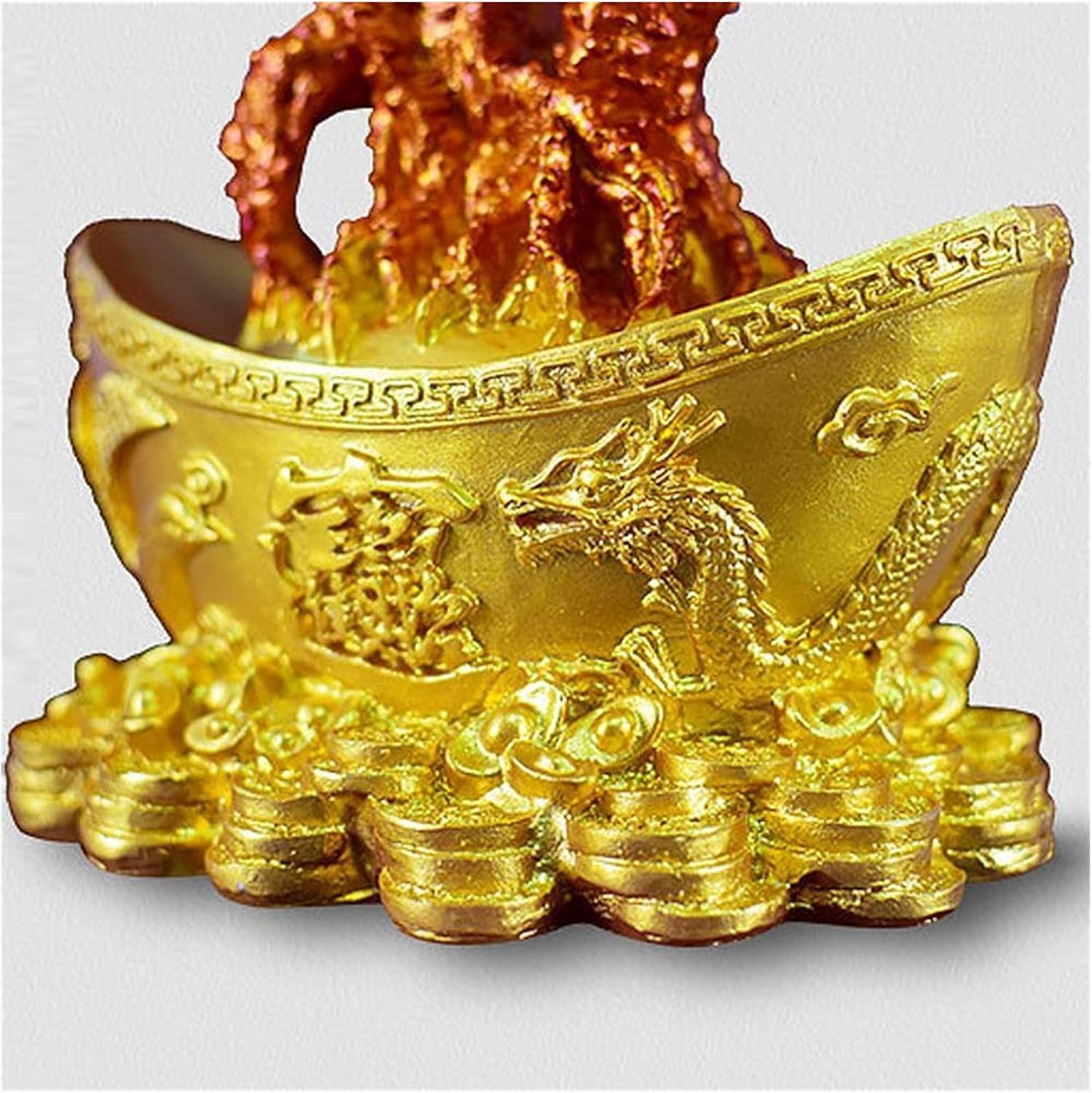 クリスタルツリークリスタルラッキーツリーマネーツリー、チャイニーズゴールドインゴットクリスタルフォーチュンツリーオーナメント飾りホー