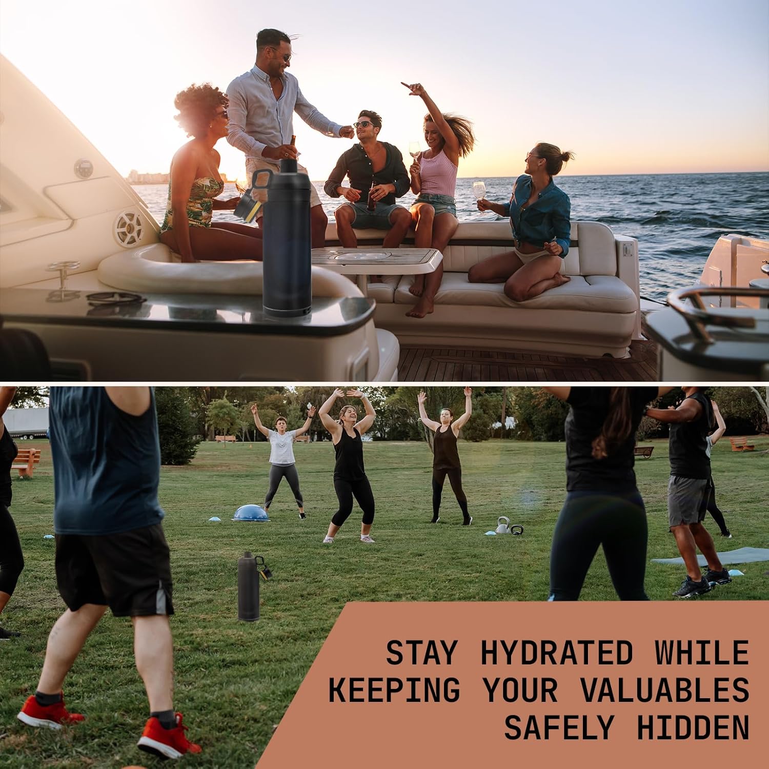 Diversion Water Bottle 13.5oz - Biggest Hidden Wallet Compartment - Best For Travel Or Hidden Safe For The Home - BPA Free Black Diversion Safe Storage - Image 6