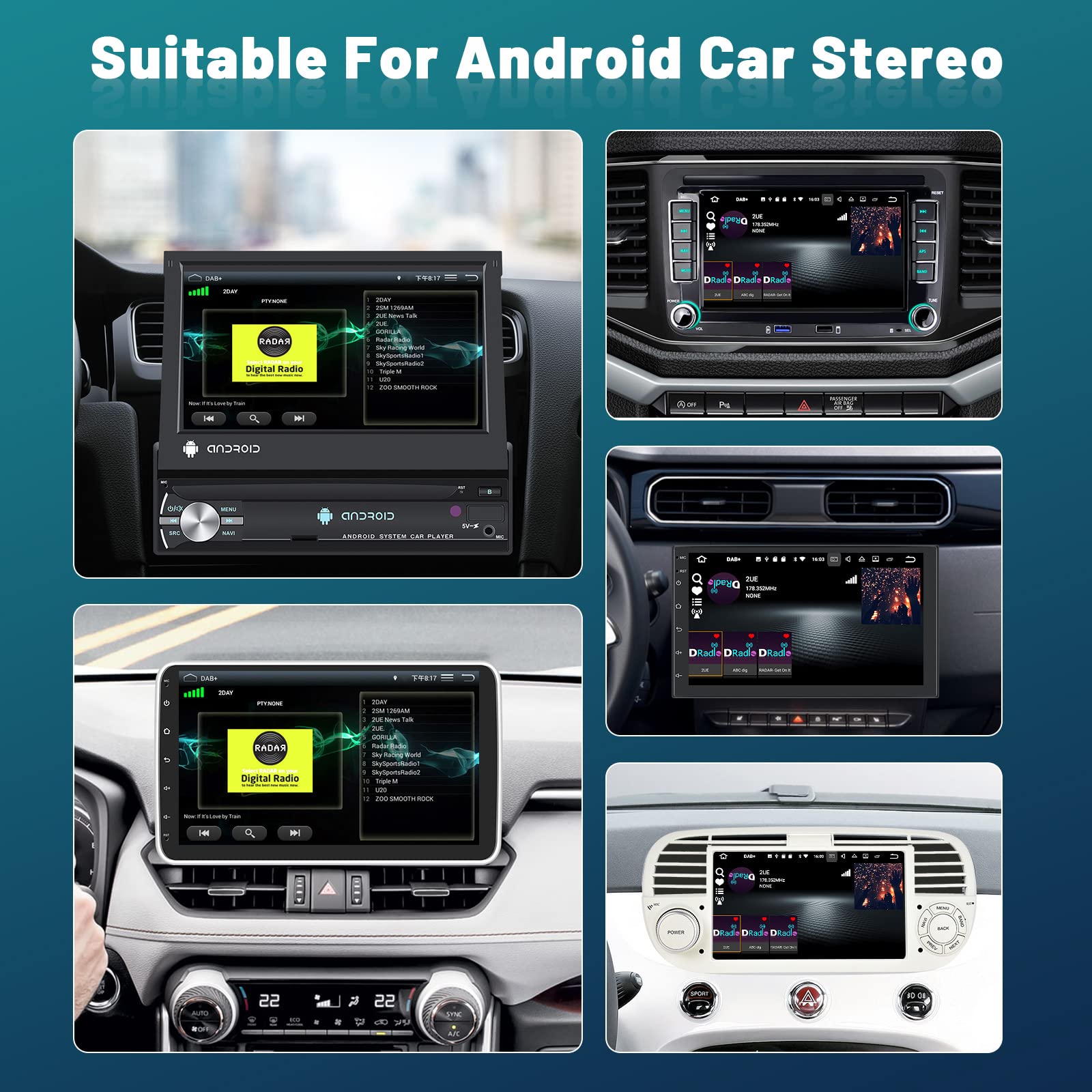 Hikity Adaptateur Dab/Dab+ pour Android Auto Radio