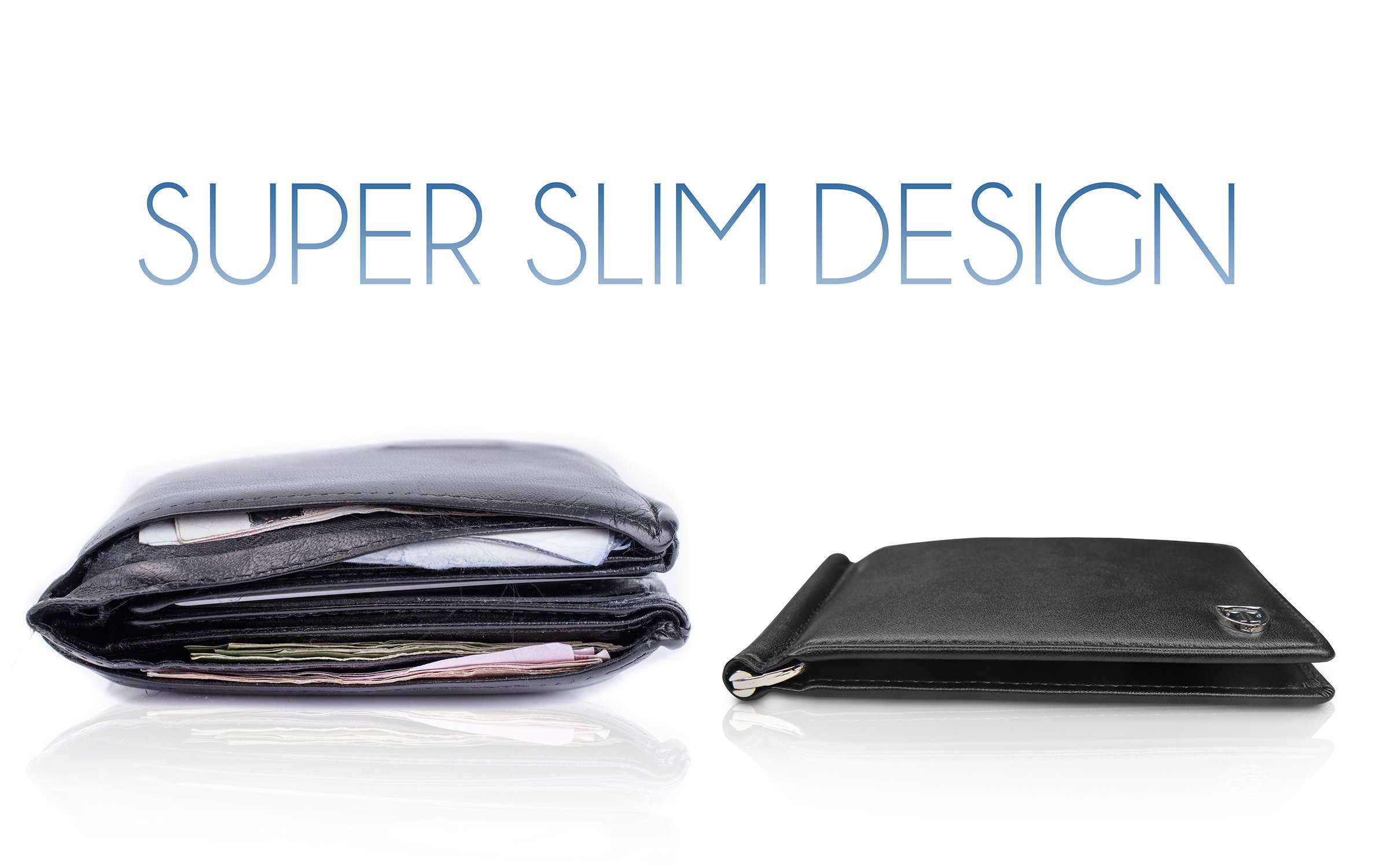 TRAVANDO Portafoglio uomo con protezione RFID VIENNA Porta carte di credito con clip per contanti Porta tessere slim tascabile Porta documenti piccole Raccoglitore tessere banconote sottile Regalo