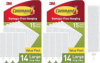 Command 15 lb Large Picture Hanging Strips 28 Pairs (56 Strips), Damage-...