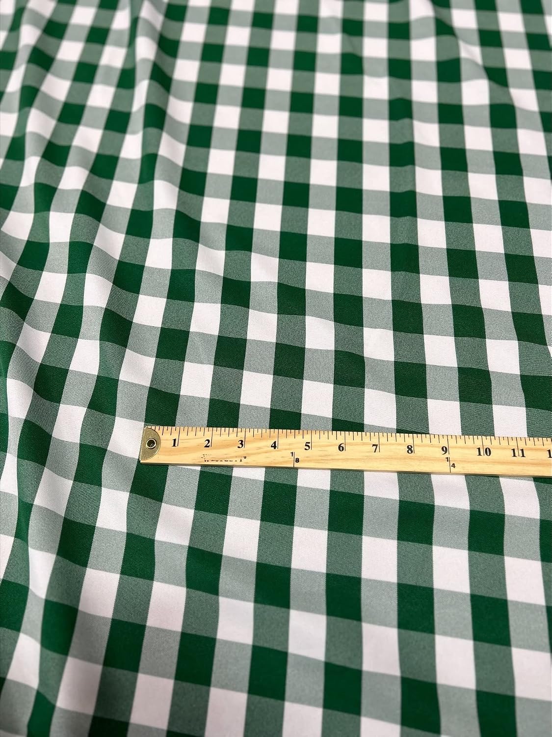 New Star Fabrics Hunter Green Checker Polyester Gingham Buffalo Fabric - 5 Yards - 58" / 60" Wide - Ideal for Parties Fabric, Picnics, Indoor and Outdoor Table Cloths and Curtains