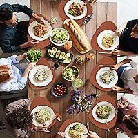 Vista 33 de Faux Leather Placemats and Coasters Set of 2, Round Leather for Dinner Table Mats Heat Resistant Non-Slip Washable Insulation Coffee Mats Kitchen