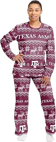 Miniatura 2 de FOCO NCAA para mujeres - Conjunto de pijamas familiares navideños a juego con patrón feo del equipo universitario de la NCAA