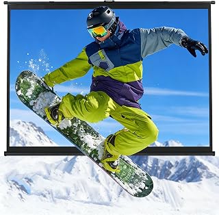 Beamer Leinwand 80 Zoll 16:9, Mobile Business und Heimkino Beamer Tragbar 4K und 8K Ultra Pull-up Projektor Leinwand Bodenprojektor Bildschirm, Einstellbarer für Heimkino Präsentation 170x100cm