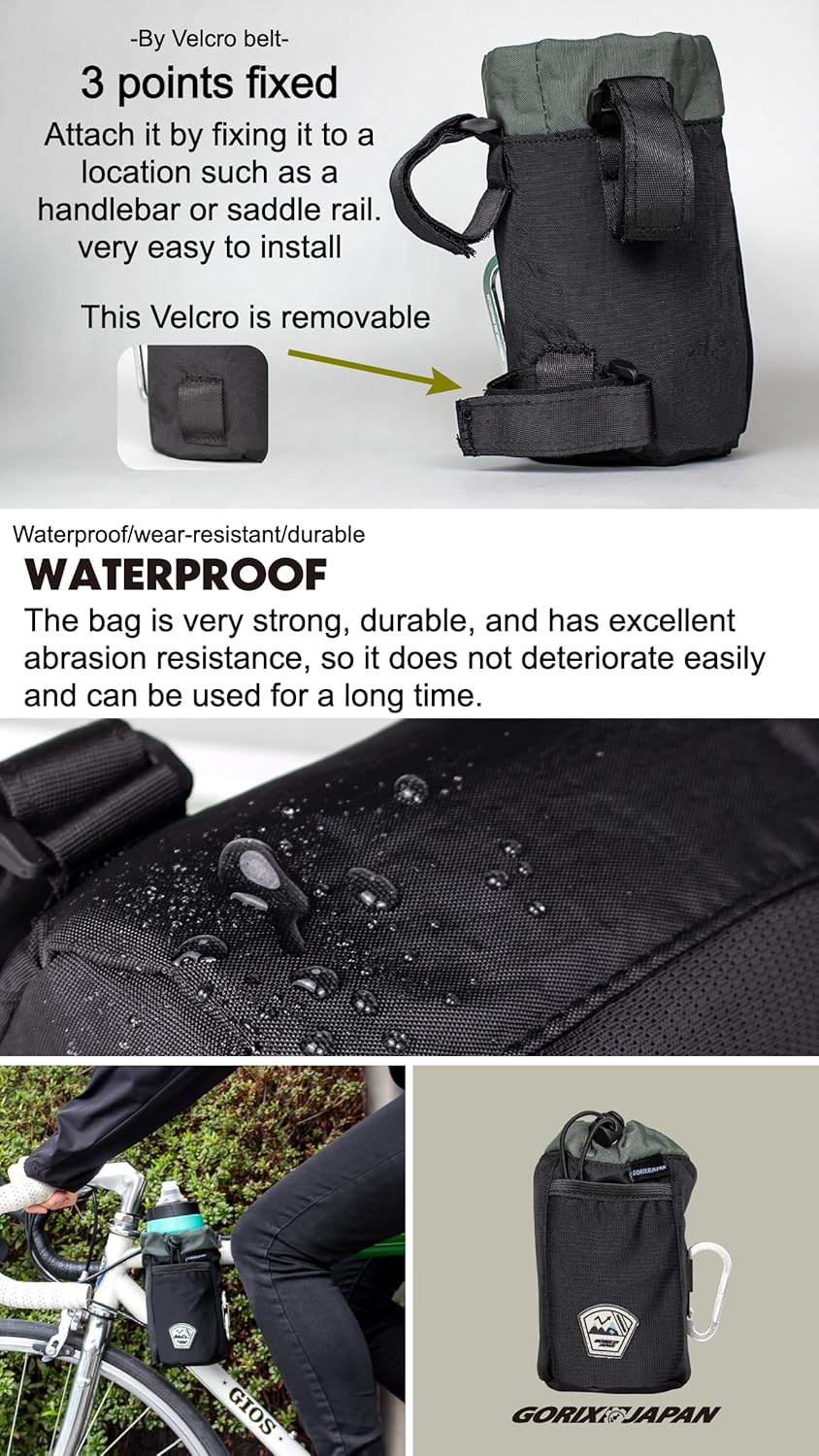 GORIX Bike Front Bag Cycling Handlebar Frame Bag Stem Waterproof Road Mountain Bicycle (kudos), Black