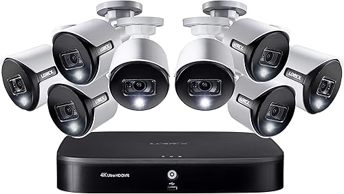 Lorex Sistema de cámara de seguridad con cable para interiores y exteriores, cámaras Bullet Ultra HD de 5MP con vigilancia de detección de