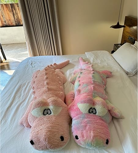 Miniatura 3 de Hofun4U - Almohada de felpa de cocodrilo, animal de peluche de cocodrilo de 67 pulgadas, decoración del hogar, regalo de Navidad, San Valentín,