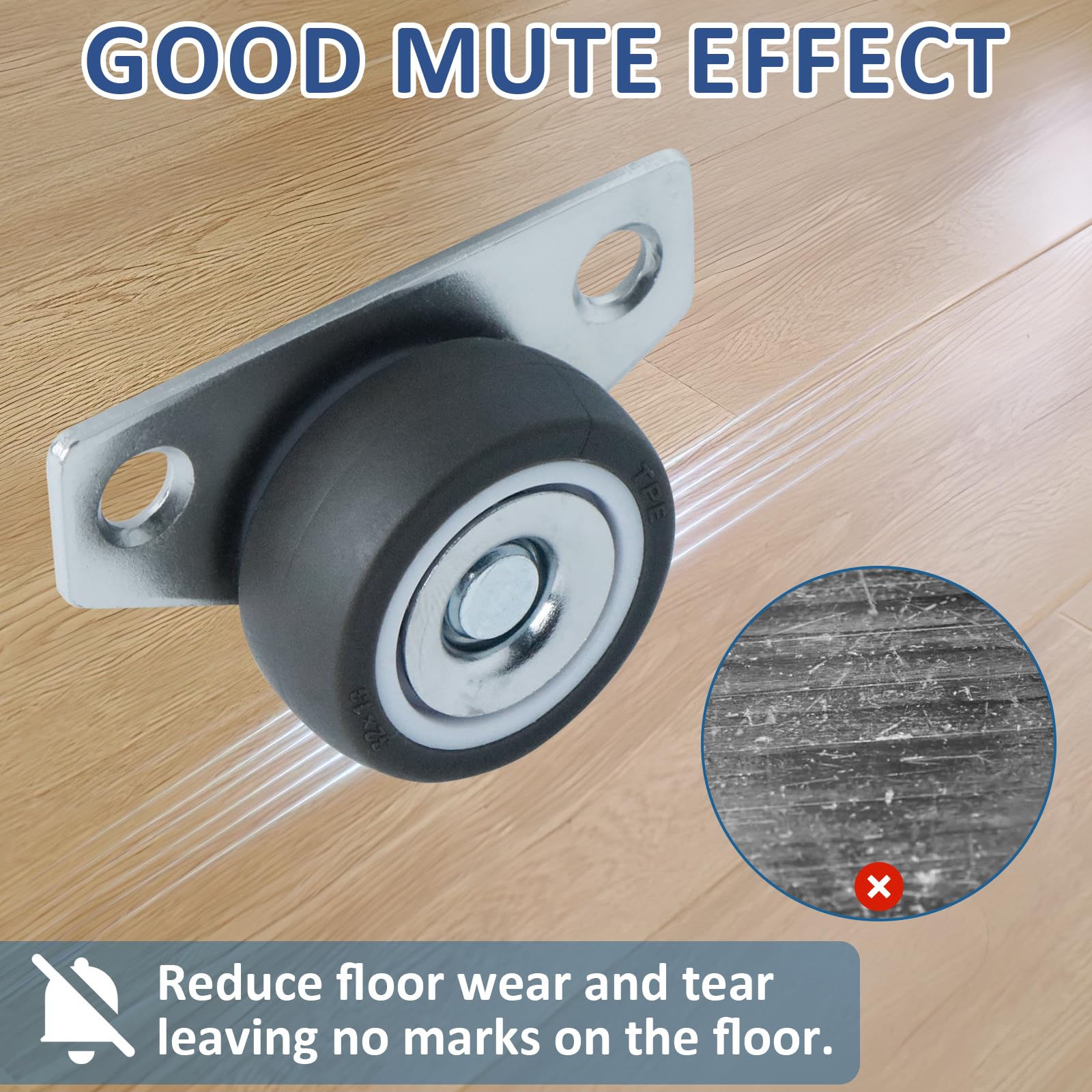 Rotelle Per Mobili 4 Pezzi - Ruote Fisse In Nylon E Acciaio, Montaggio Laterale O Inferiore - Foto 10