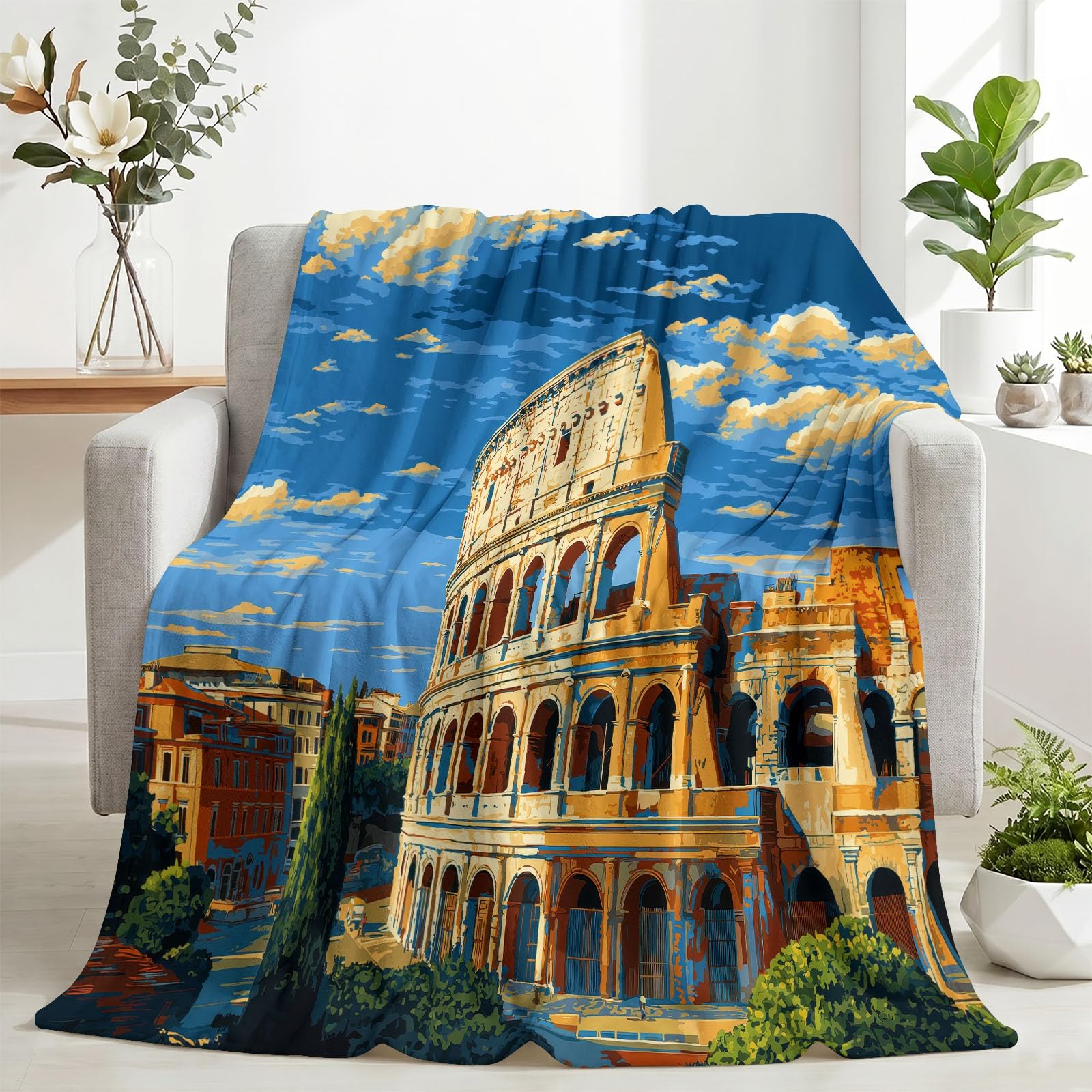 Koc z nowoczesną architekturą 200 x 220 cm dla chłopców i dziewczynek
