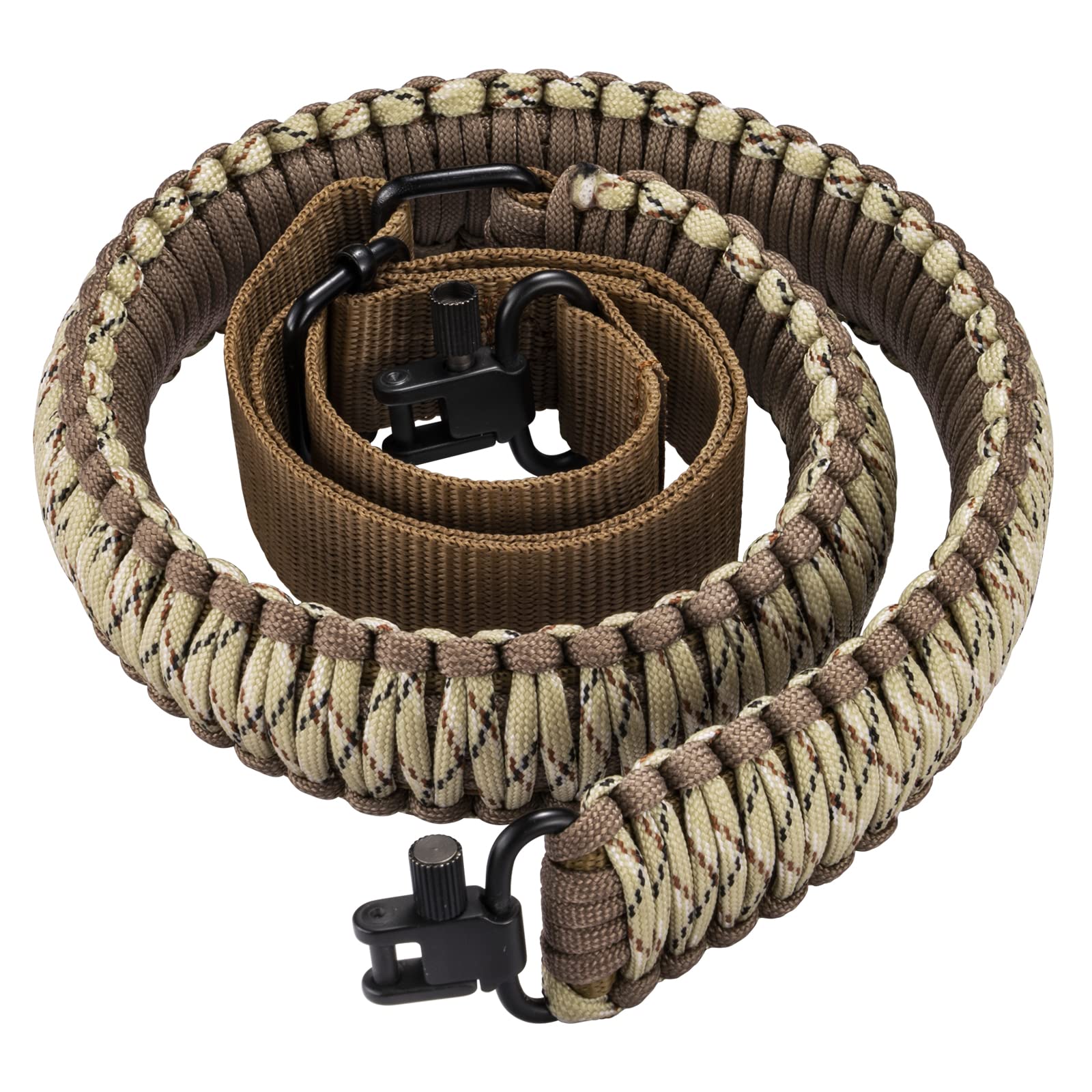 CVLIFE Rifle Sling Strap 550 Paracord 2 Point Sling with Tri-Lock Swivel for Hunting and Outdoor