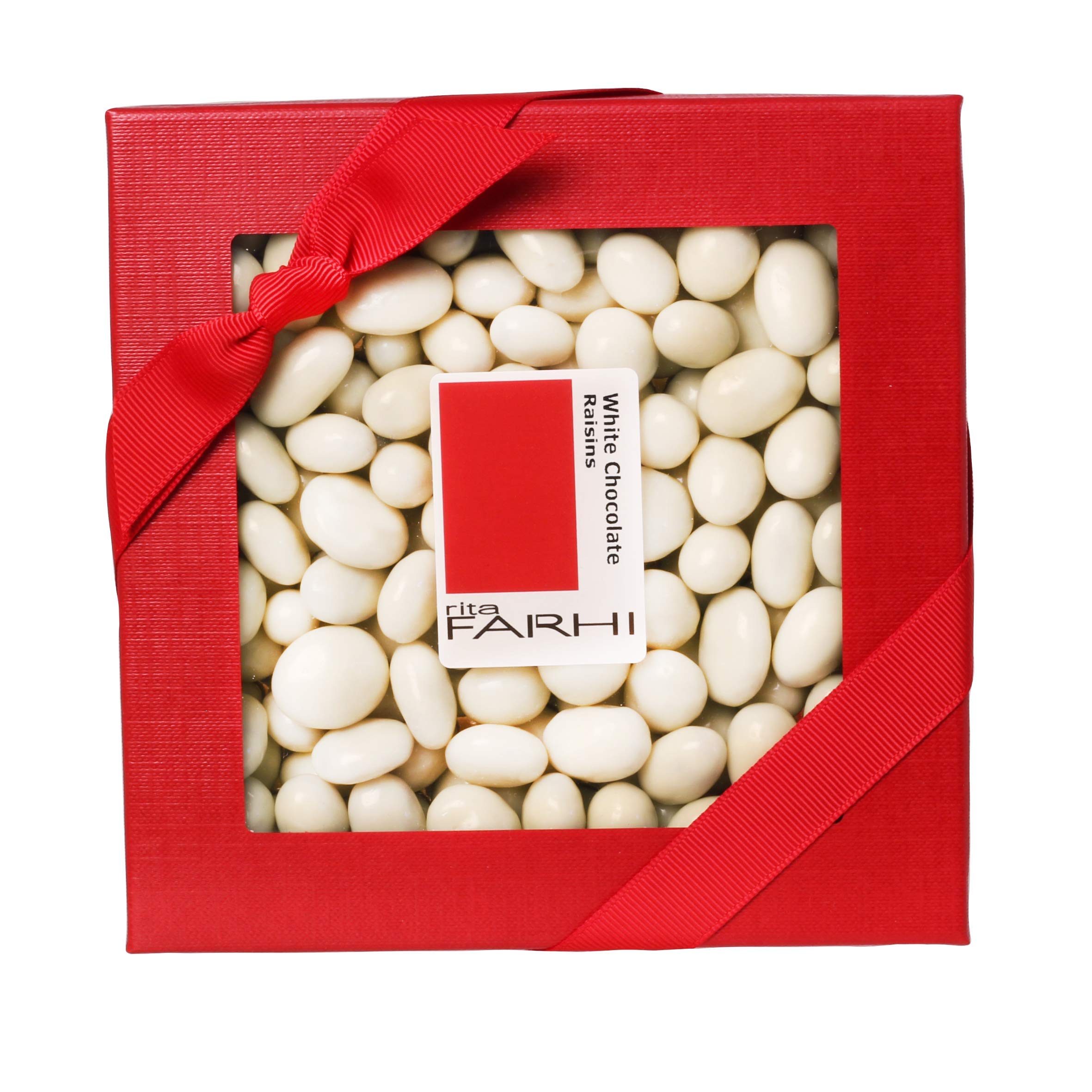 Rita Farhi White Chocolate Coated Raisins in a Luxury Gift Box Chocolate Coated Fruit 250 g