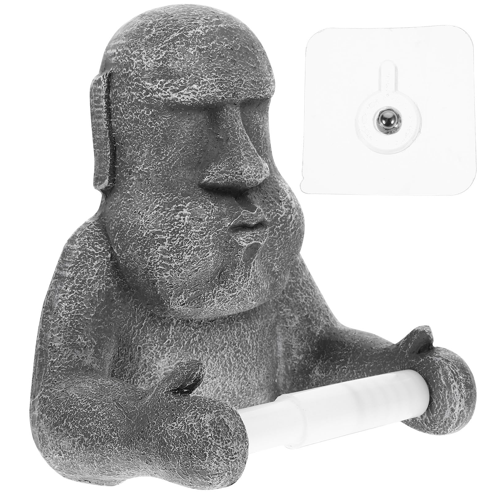 Porte-essuie-Tout Statue Moai en Résine, Support Stable pour Rouleau
