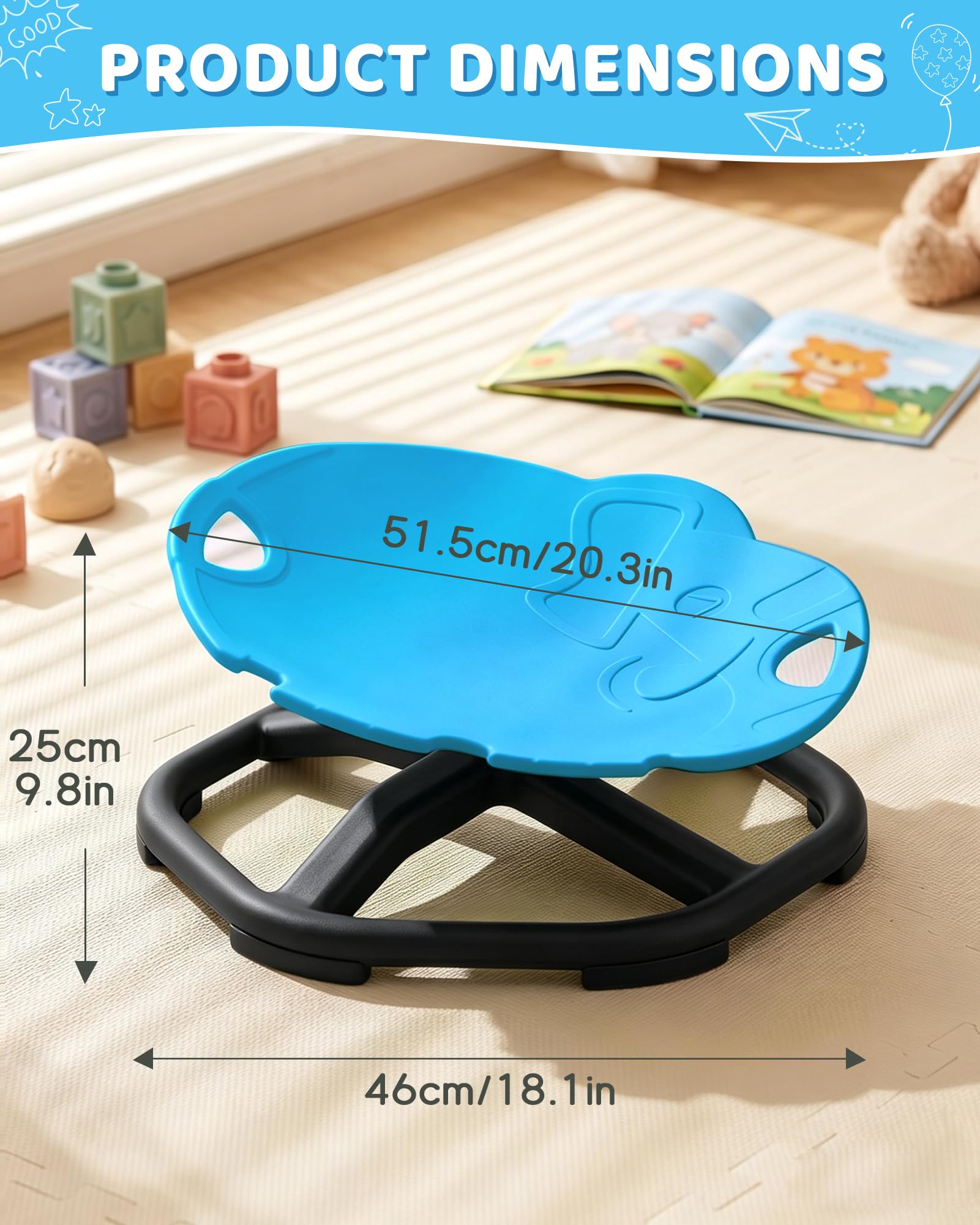 BEJOY Silla giratoria sensorial para autismo, silla giratoria para niños, juguetes sensoriales para autismo para niños pequeños, equipo sensorial para autismo para entrenamiento de coordinación física