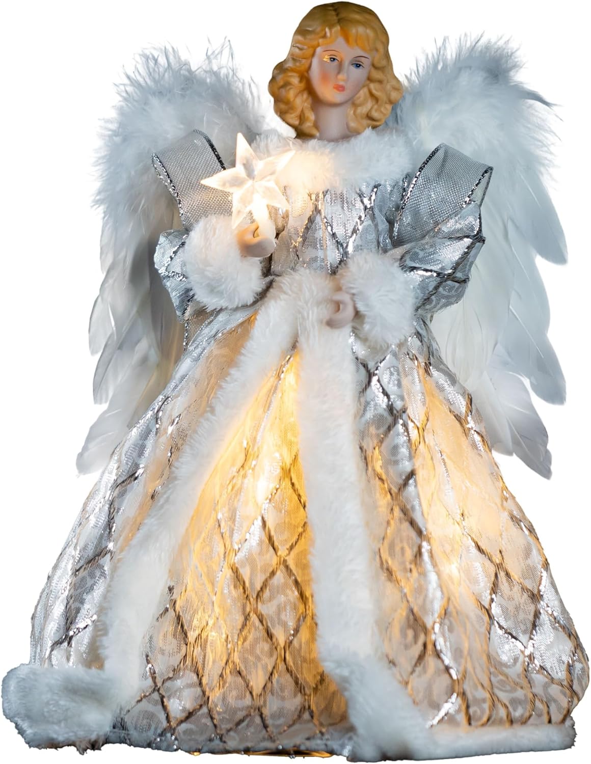 Angel Tree Topper with Lights 12Inch with Moving Wings