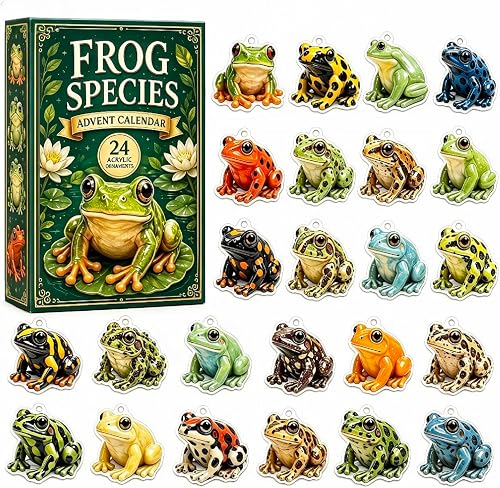 Christmas Countdown Calendar for Adults 24 Days Frog Christmas Ornaments