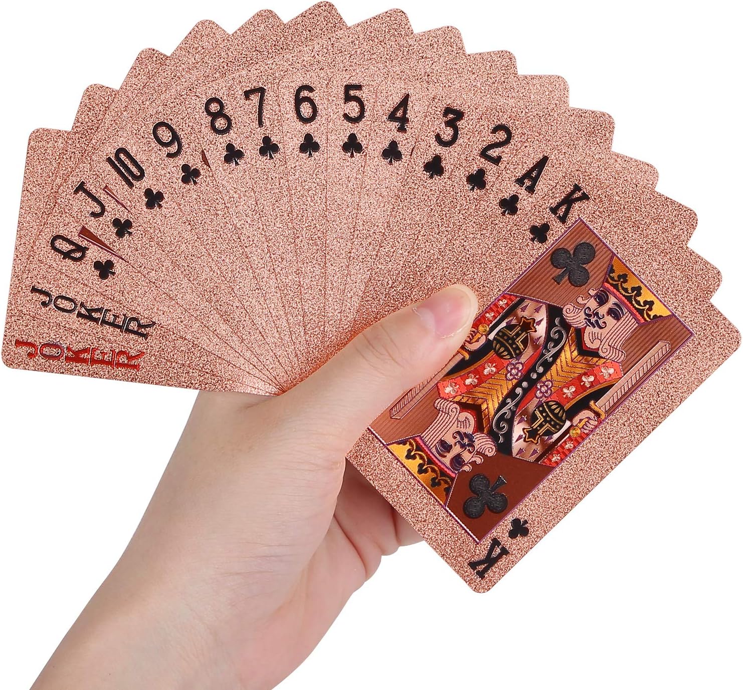 Playing Cards Waterproof Plastic Foil Poker Cards Set Magic Tricks Tool for Men Women Party Game Show Festival, Gold Silver Black Pink