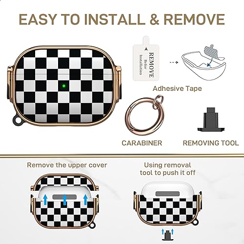 Miniatura 4 de Maxjoy Funda para AirPods Pro de 2ª/1ª generación con cerradura, bonita funda para AirPods Pro 2, funda protectora dura para AirPod Pro para mujeres