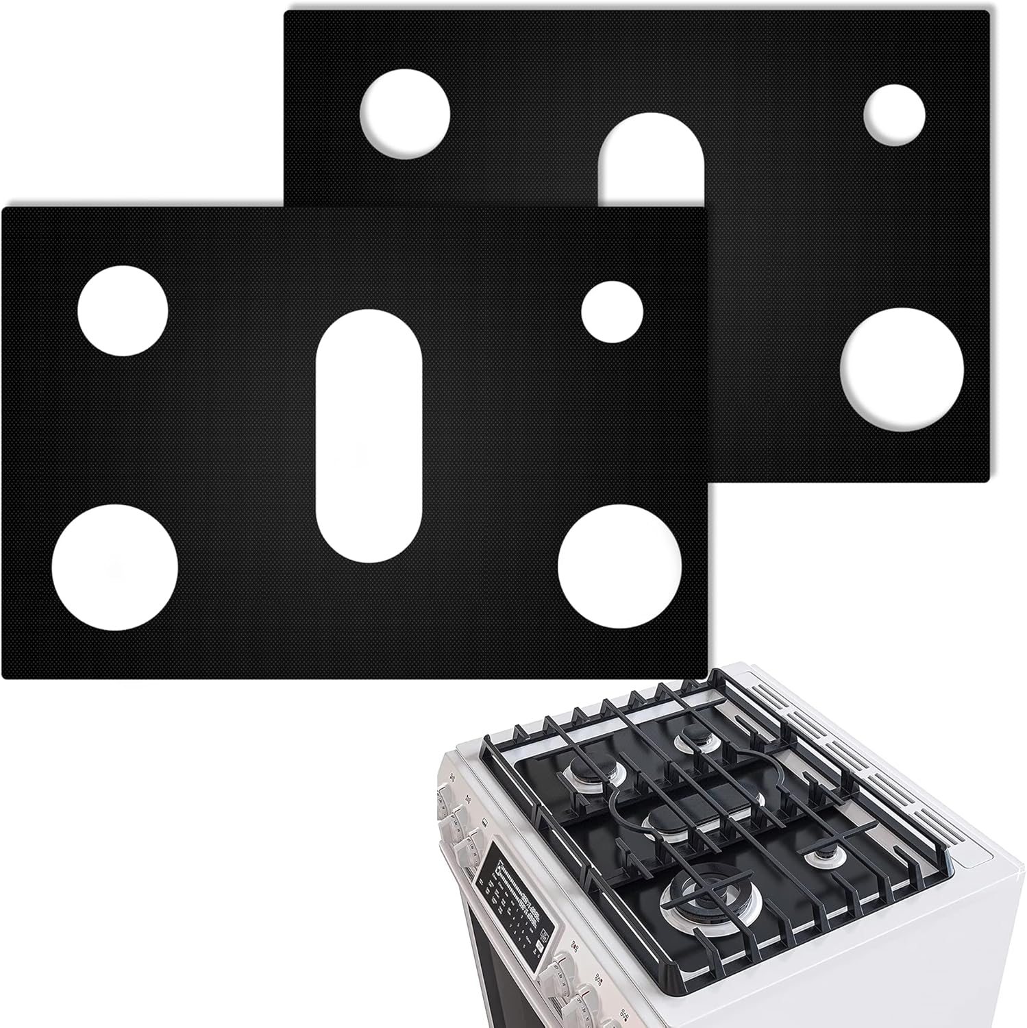 Stove Top Protector for Samsung Gas Range, Gas Stove Burner Liners for Samsung, Keep Stove Clean (2 pack)