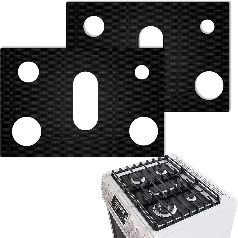 Stove Top Protector for Samsung Gas Range 2 Pack | Gas Stove Burner Liners, Stove Top Covers for 5 Burner Gas Range, Reusable Stove Protectors to Keep Your Stovetop Clean
