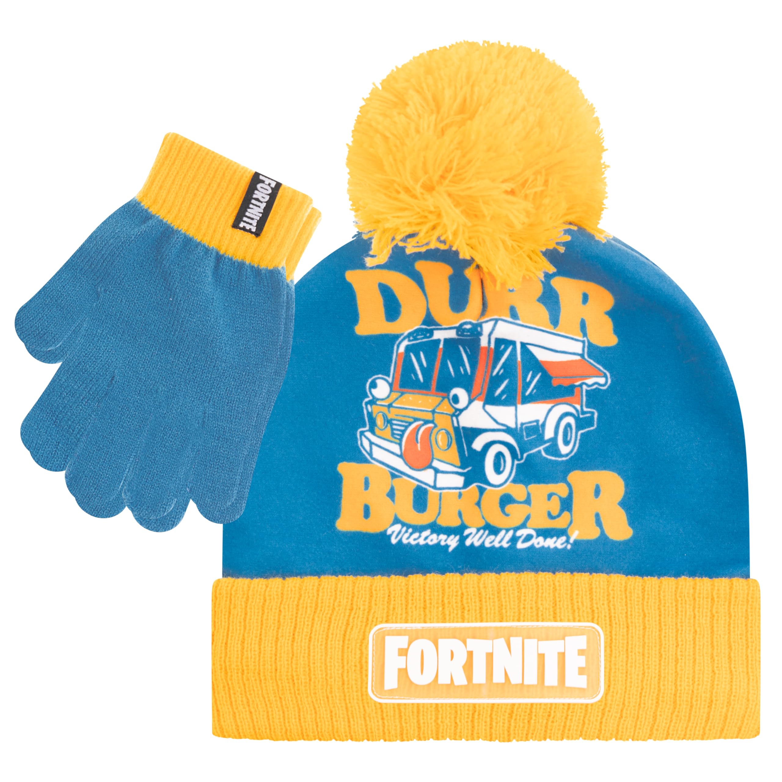 Fortnite Boys Winter Beanie Hat and Snow Gloves for Boys 2 Piece Set
