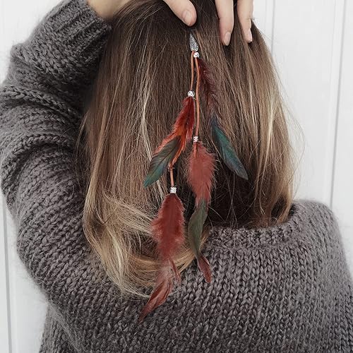 Miniatura 8 de Beaupretty Pinzas de pelo para mujer, 6 piezas, extensiones de cabello para mujer, extensiones de cabello hechas a mano con clip, pinzas decorativas