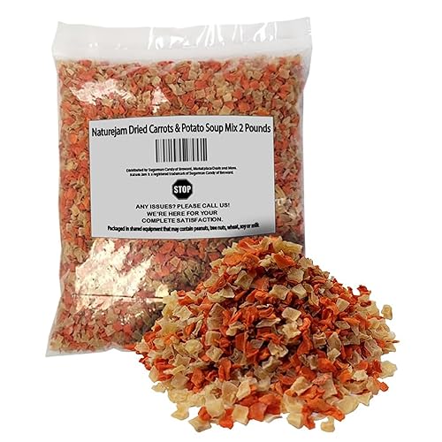 Naturejam Mezcla de sopa de zanahorias secas y patatas de 2 libras, copos de verduras deshidratadas para hacer una mezcla de sopa de fideos ramen Naturejam Mezcla de sopa de zanahorias secas y patatas de 2 libras, copos de verduras deshidratadas para hacer una mezcla de sopa de fideos ramen