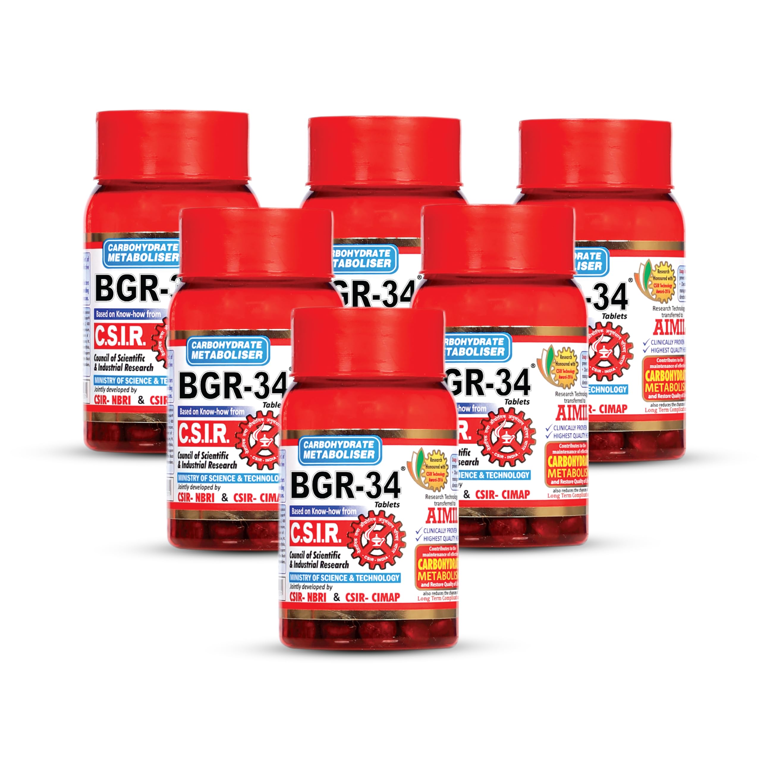 AIMIL BGR-34 Herbal Tablets for Blood Sugar Management | Natural Carbohydrate Metabolizer Developed by CSIR | Ayurvedic Supplement for Glucose Control with Gudmar & Vijaysar | 100 Tablets (Pack of 2) — Amazon image 11