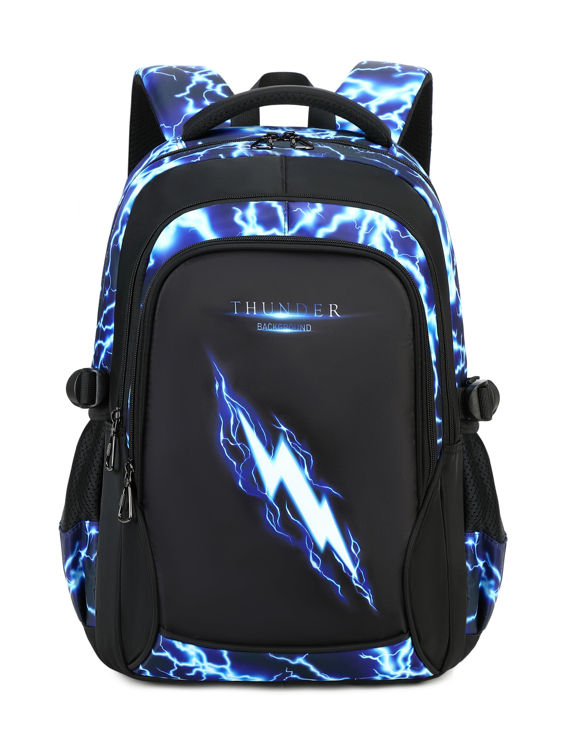Boys Backpack for Kids Elementary School Bags Lightning Teens Durable Bookbag (blue)