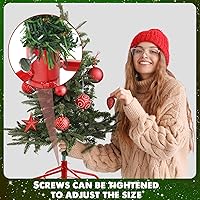 Vista 5 de Roowest Soporte plegable para árbol de Navidad artificial, base de árbol de Navidad de repuesto para árbol de Navidad artificial (rojo, 16 pulgadas)