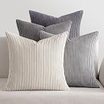 MIULEE Pack of 4 Green Corduroy Decorative Throw Pillow Covers 18x18 Inch Soft Boho Striped Pillow Covers Modern Farmhouse Home Decor for Sofa Living Room Couch Bed