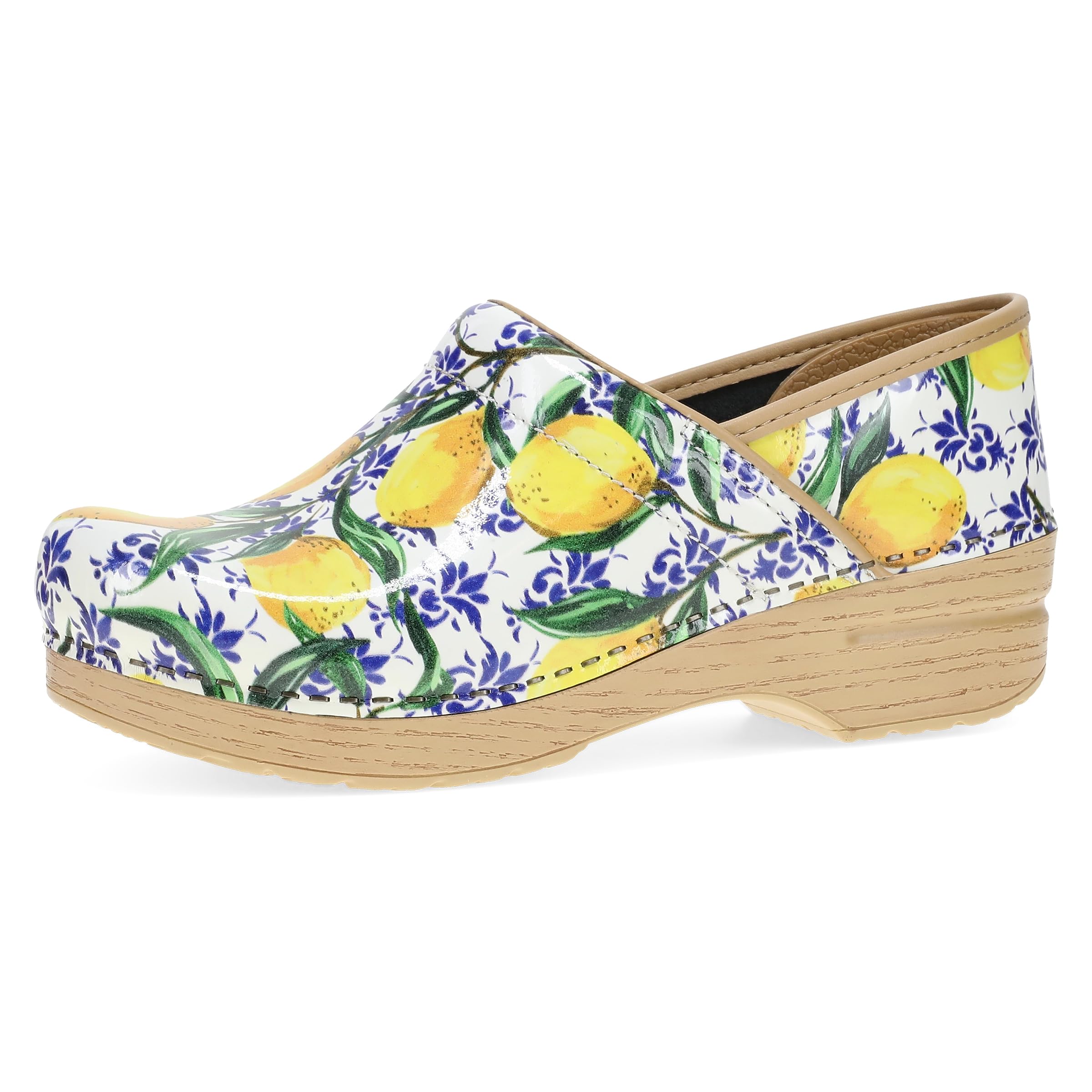 Dansko Women’s Professional Slip-On Clogs –Rocker Sole and Arch Support for Comfort-Ideal for Nursing, Food Service, Healthcare Lemons 6.5-7 M US