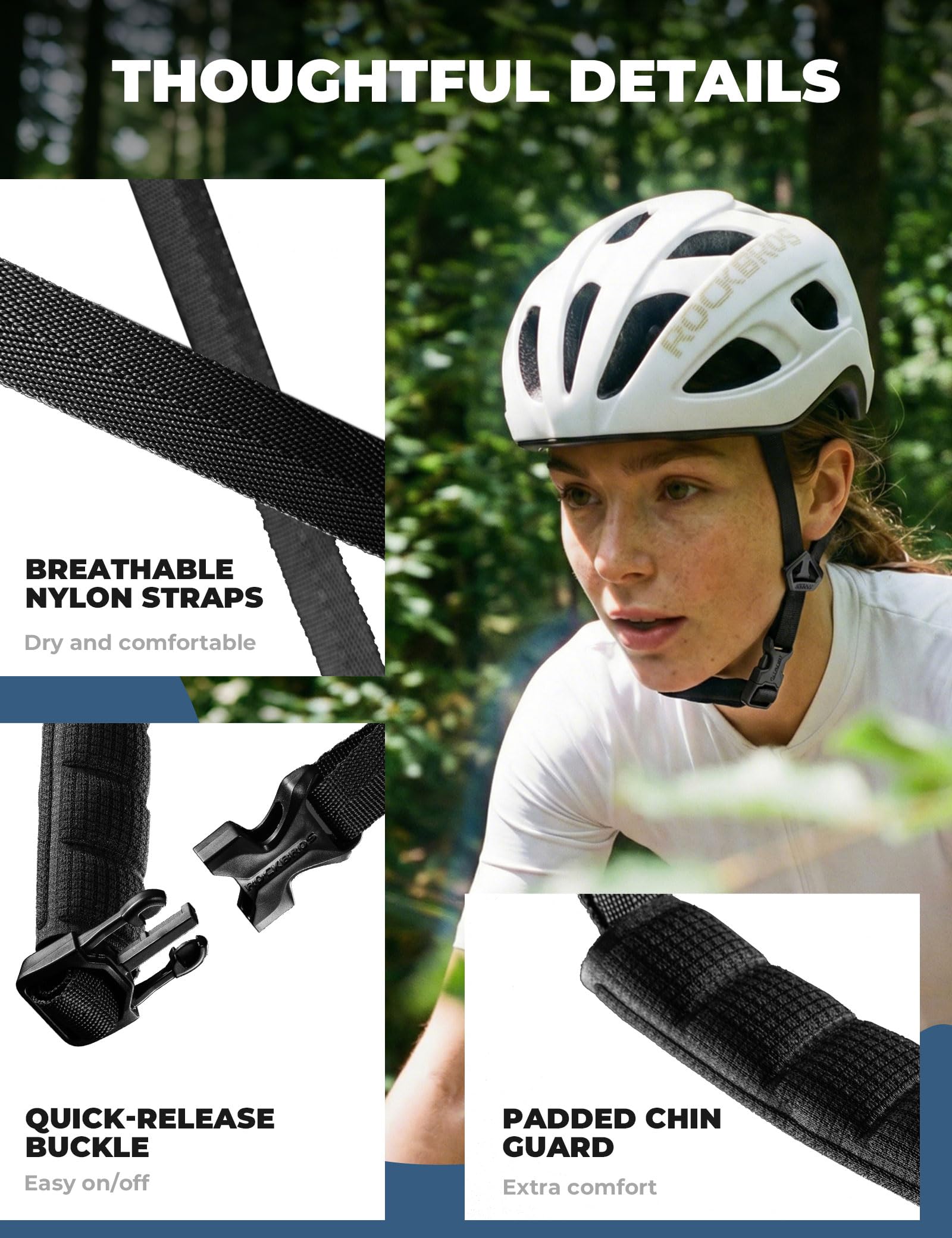 ROCKBROS Casco da bici, leggero e regolabile, per mountain bike e bici da strada, per adulti, 240 g, aerodinamica, ultraleggero, per uomo e donna, mountain bike, ibrido, pendolarismo, ghiaia, 58-62 cm