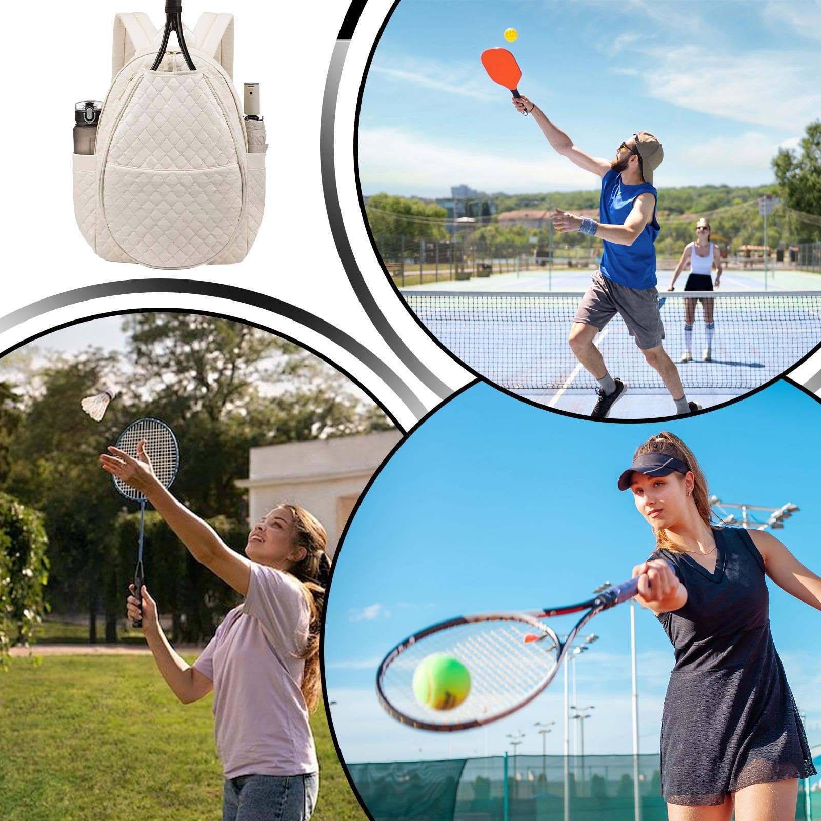Borsa Pickleball - impermeabile e leggero di grande capacità | Zaino da tennis per grande set da pickleball, deposito di racquetball, palestra all'aperto