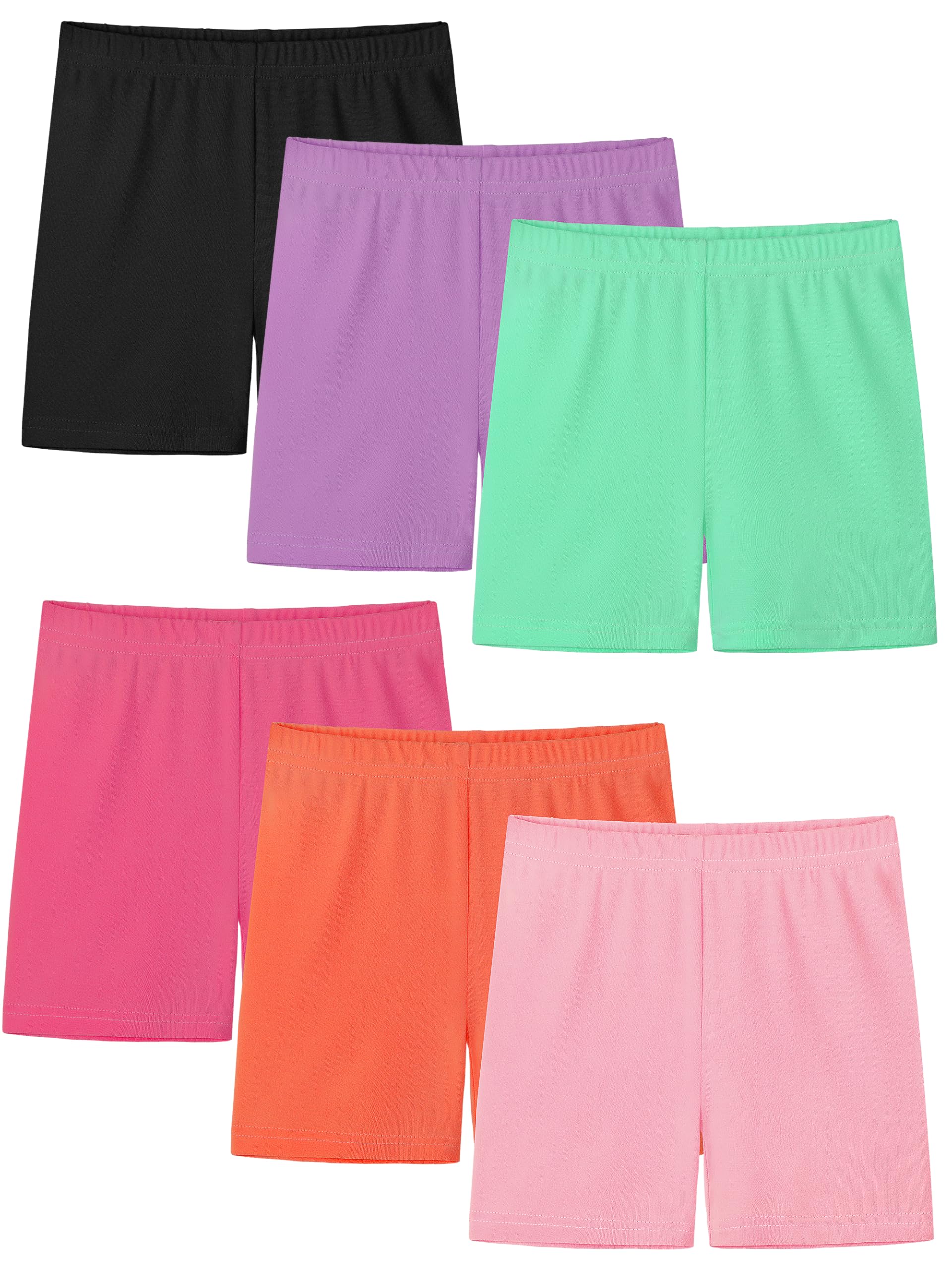 Resinta 6 Pack Girls Bike Shorts Toddler Under Dress Dance Cartwheel Shorts