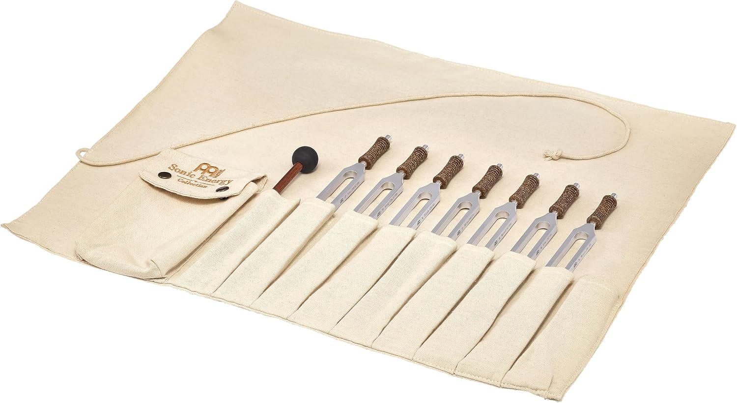 Meinl Sonic Energy Tuning Fork Set of 7 with Bags, Mallet — for TCM Therapy