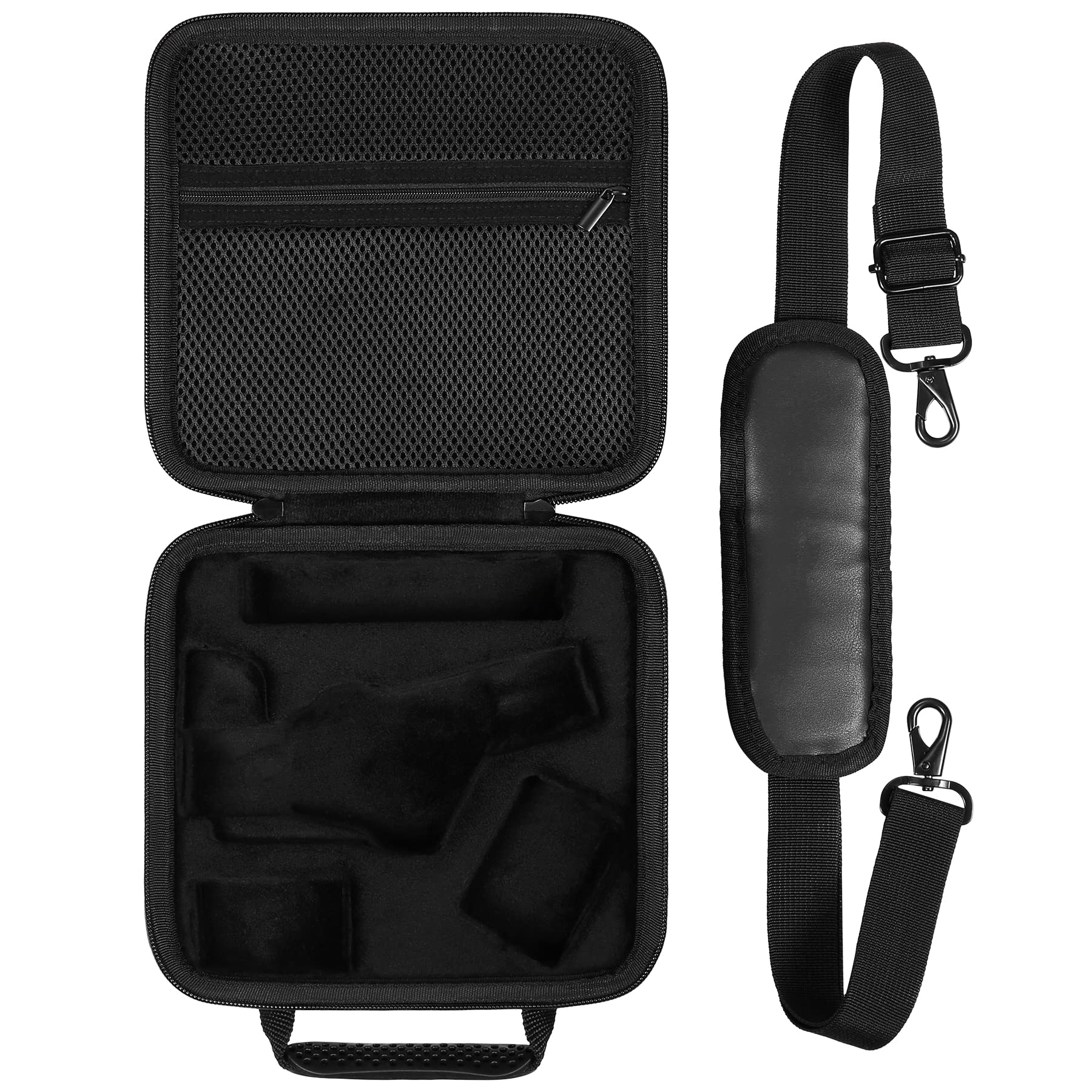 co2CREA Solidny etui do przechowywania podróżnego dla stabilizatora gimbalu DJI OSMO Mobile 6 na smartfona 3-osiowego, etui ochronne kompatybilne z lampą wypełniającą DJI OM Phone Clamp, Czarny