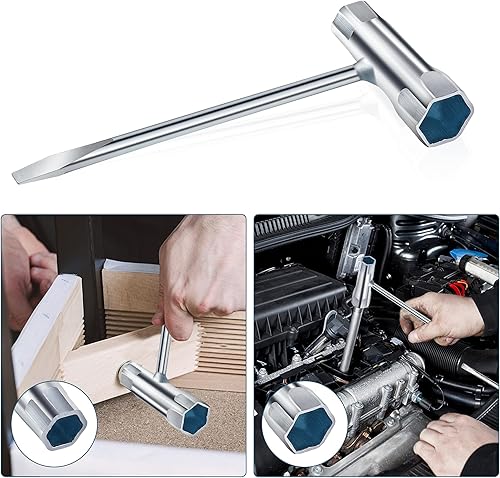 Miniatura 5 de Paquete de 4 llaves de sierra, llave de motosierra de 0.512 x 0.748 in, llave de bujía para motosierra Stihl Husqvarna, desmontaje mecánico