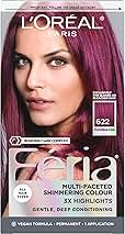 L'Oreal Paris Feria Multi-Faceted Shimmering Permanent Hair Color, 622 Fuchsia-cha, Pack of 1 Hair Dye Kit
