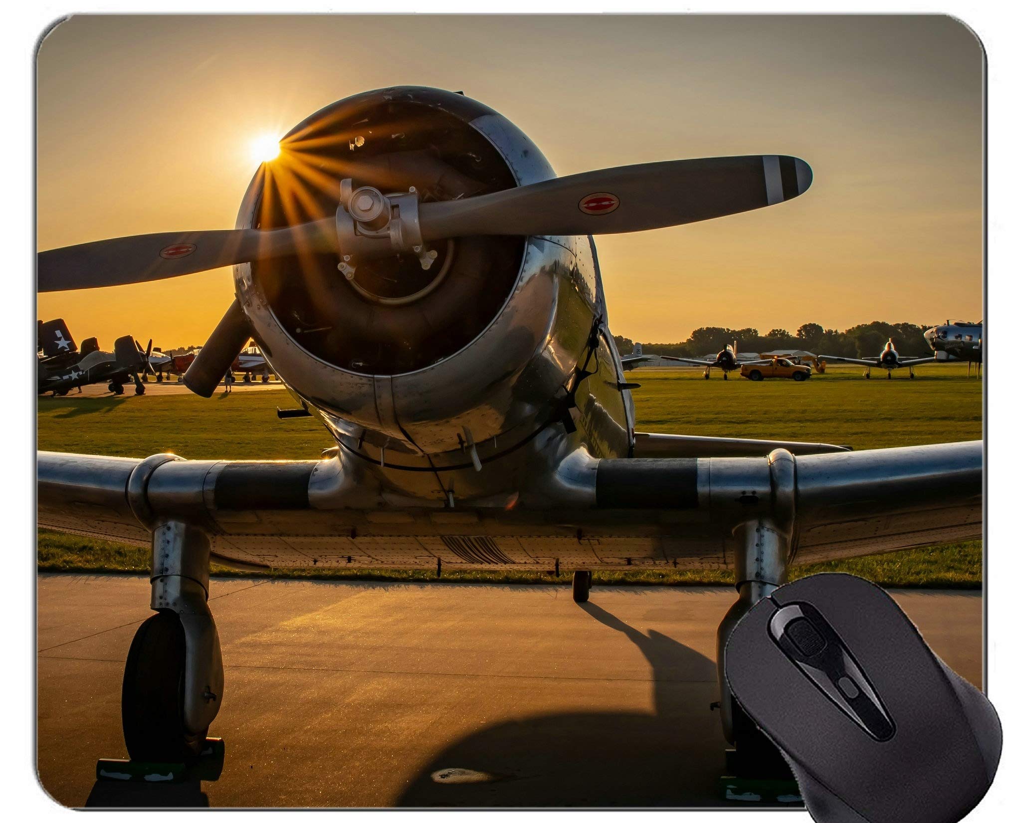 Gaming Mouse Mat,Fighter machine war Non-Slip Rubber Base Mousepad