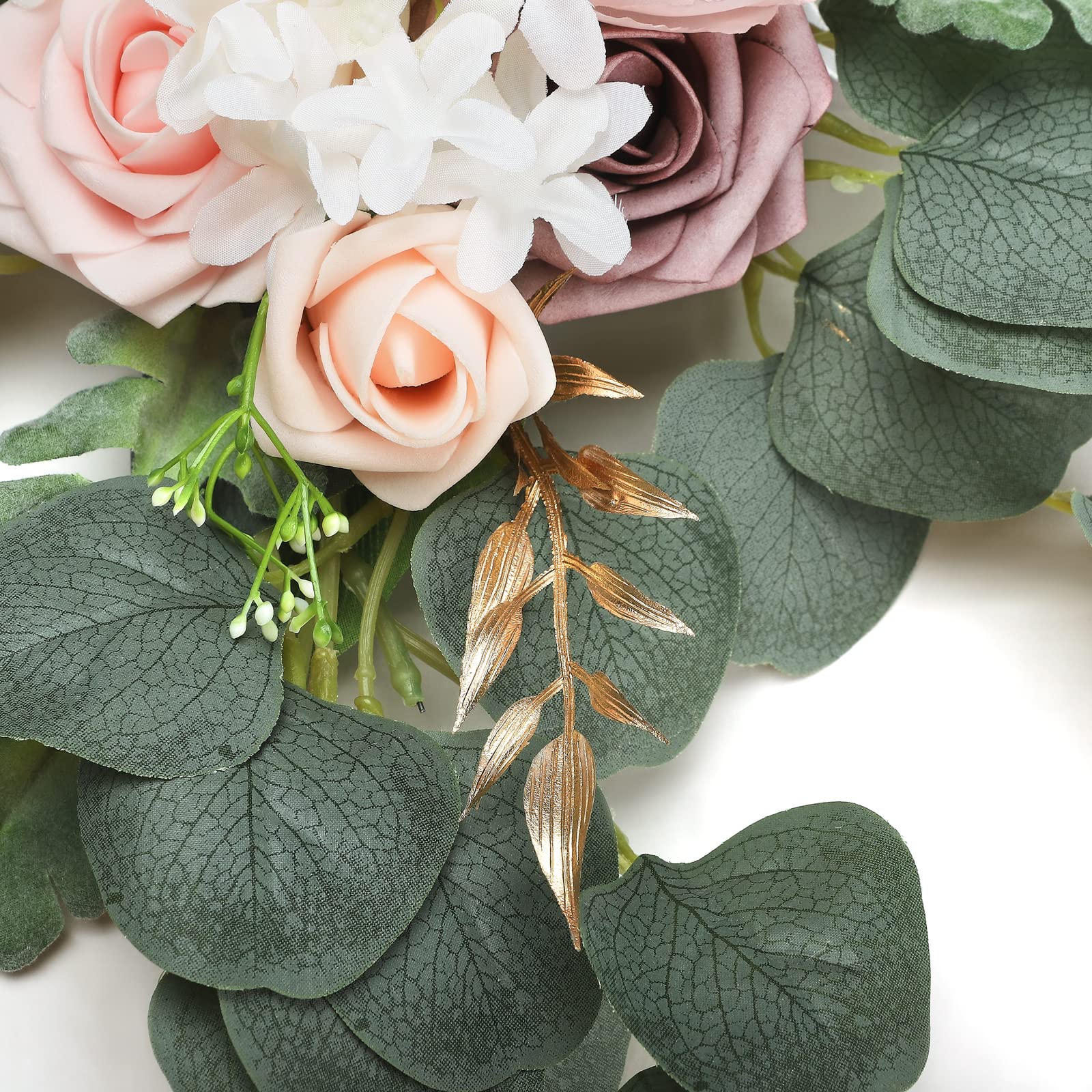Hochzeitsbogen-Blumen-Set, 2 Stück, Künstliche Rosenblüten, Hochzeitsblumen, Blumenarrangement, Girlande für Hochzeitsfeier, Willkommenszeremonie, Schild und Empfangshintergrund,(Sekt)
