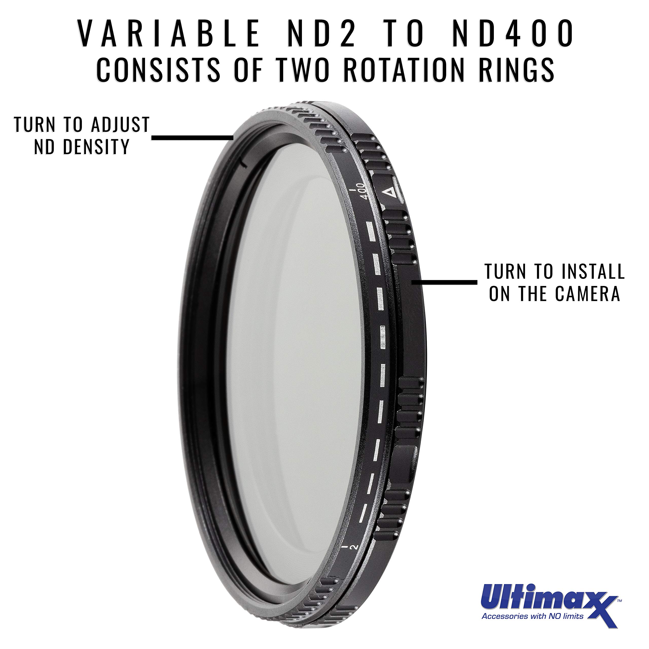 Amazon.com : 82mm ND Filter Ultimaxx 82mm ND2-ND400 Fader Variable