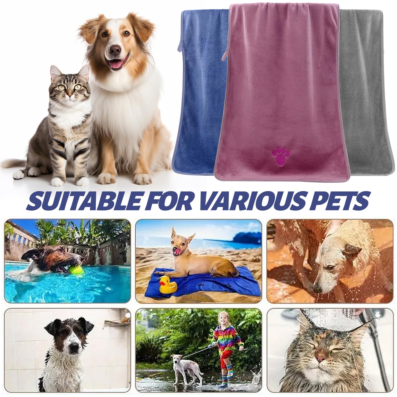 ZYQUES 3 Pack Dog Towel - Image 4